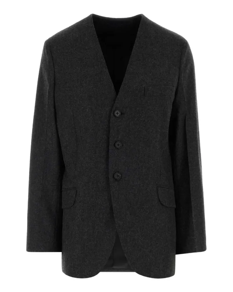 Jil Sander collarless single-breasted blazer - Grau Grau