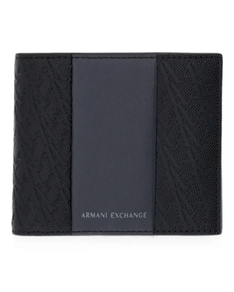 Armani Exchange Portemonnaie mit Monogrammmuster - Schwarz Schwarz