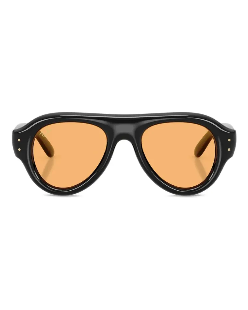Ray Ban Sonnenbrille mit rundem Gestell - Schwarz Schwarz