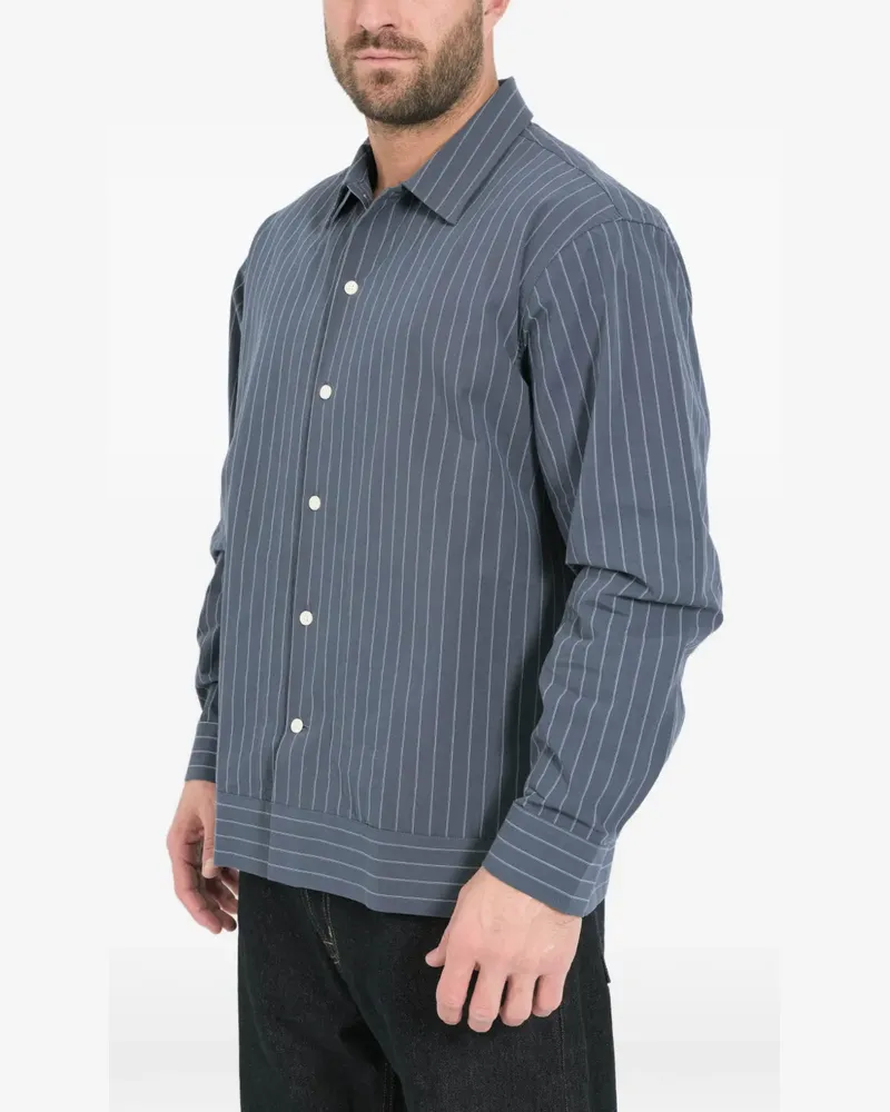 NN 07 striped-pattern shirt - Blau Blau