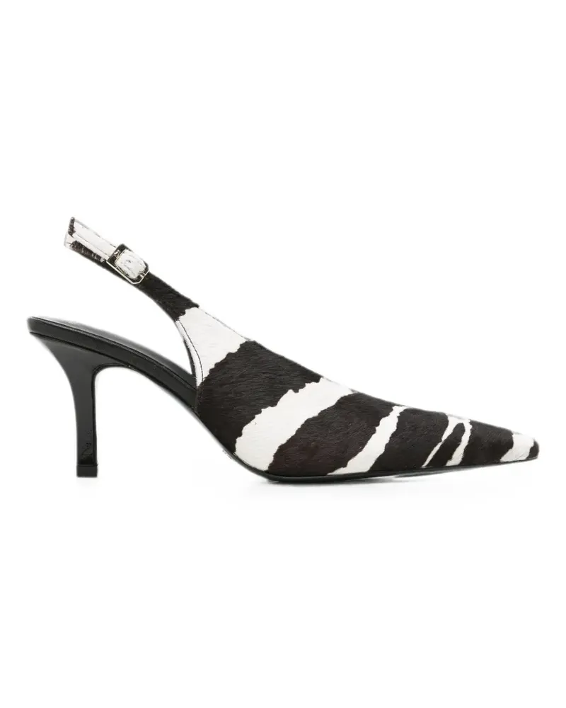 Patrizia Pepe zebra-print leather slingback pumps - Schwarz Schwarz