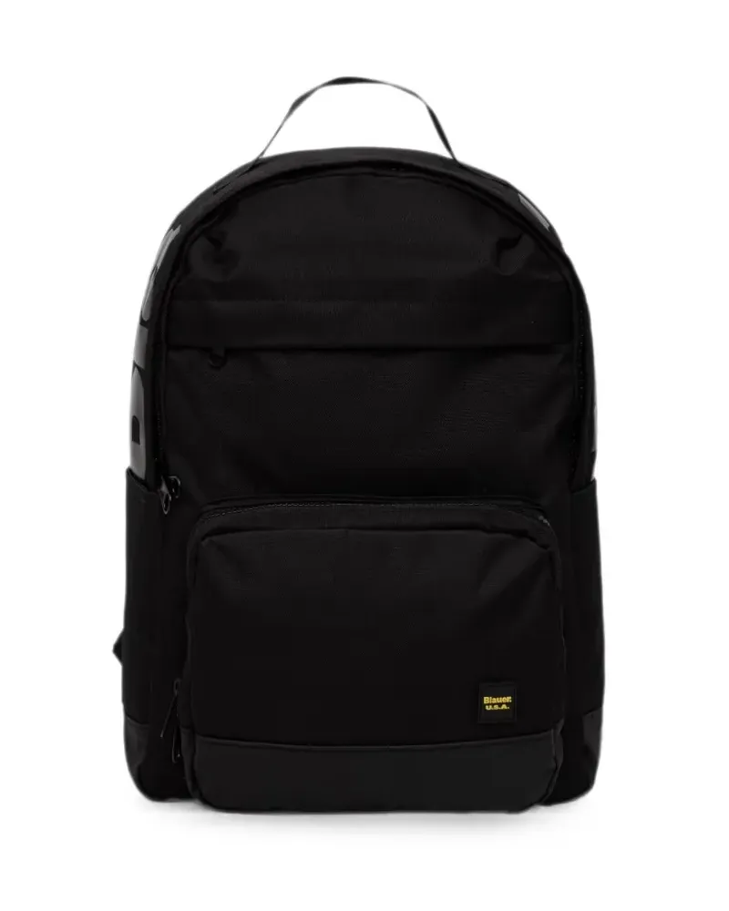 Blauer logo-print zip-fastening backpack - Schwarz Schwarz