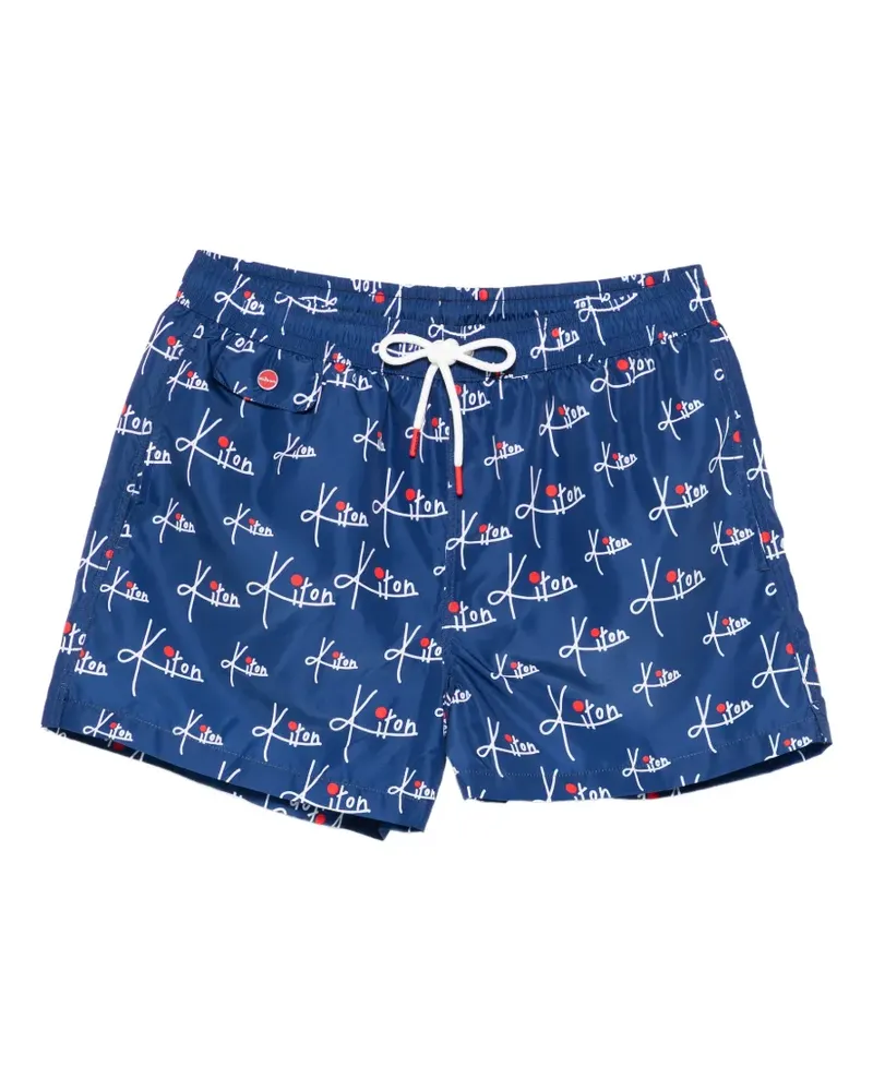 Kiton printed swim shorts - Blau Blau