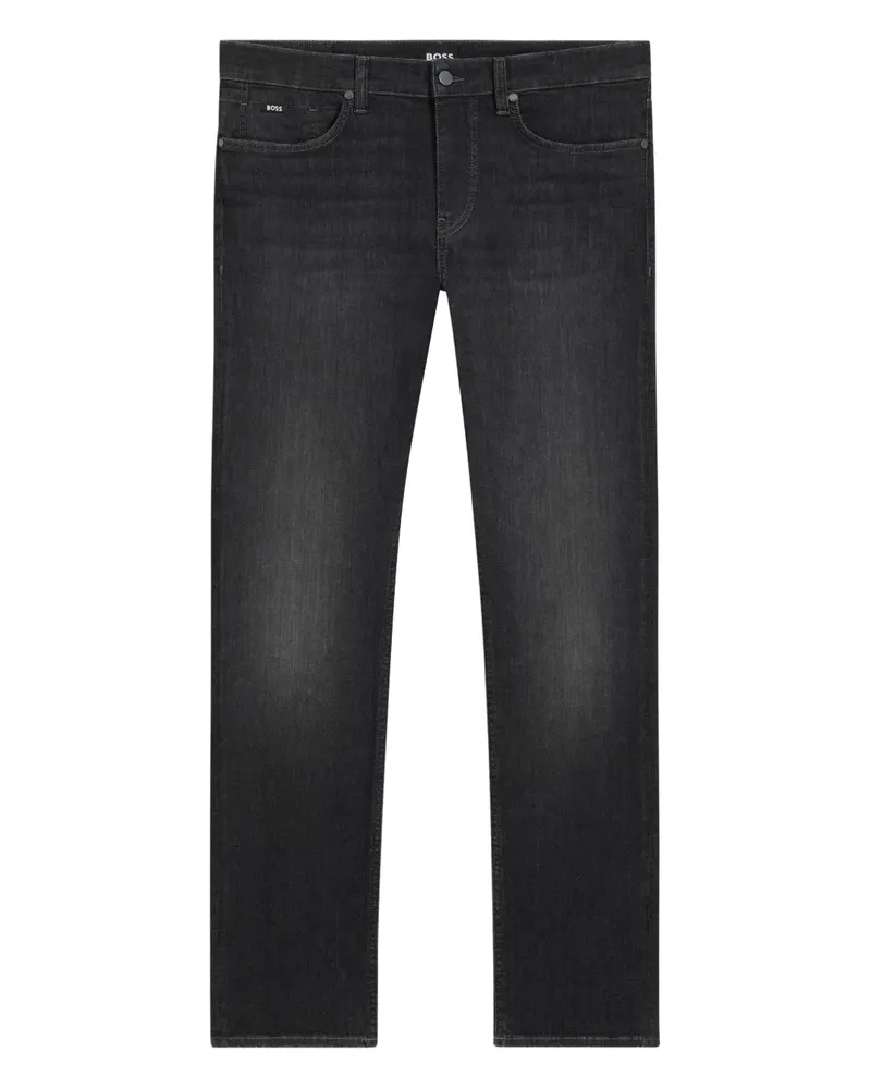 HUGO BOSS Jeans mit Logo-Schild - Schwarz Schwarz