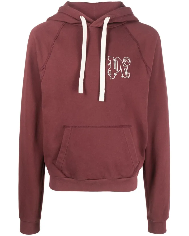 Palm Angels Hoodie mit Monogramm-Stickerei - Rot Rot