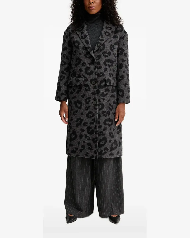 Silvian Heach leopard-print pocket coat - Grau Grau