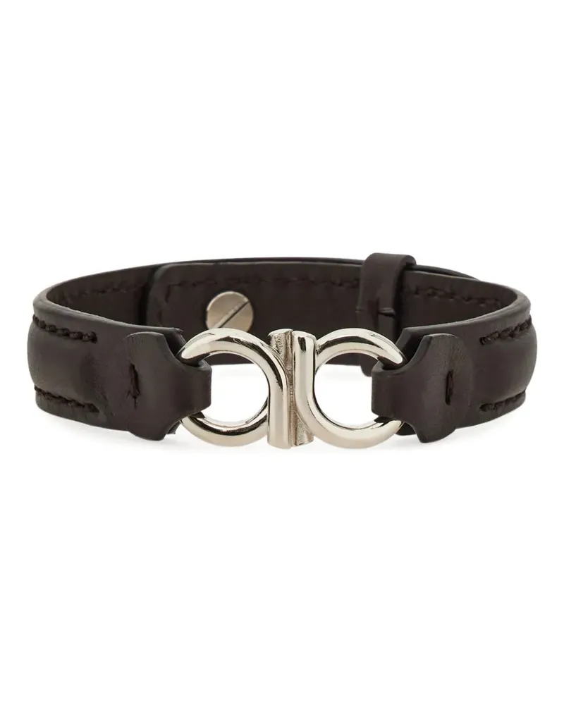Ferragamo Gancini Lederarmband - Braun Braun