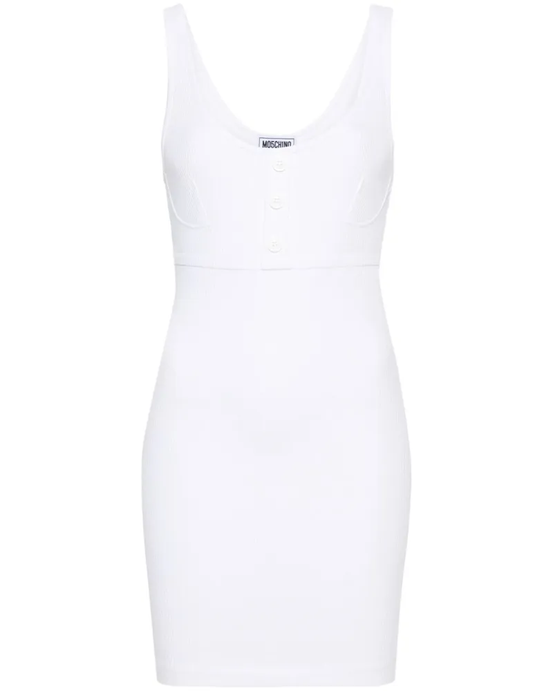 Moschino Geripptes Midikleid - Weiß Weiß