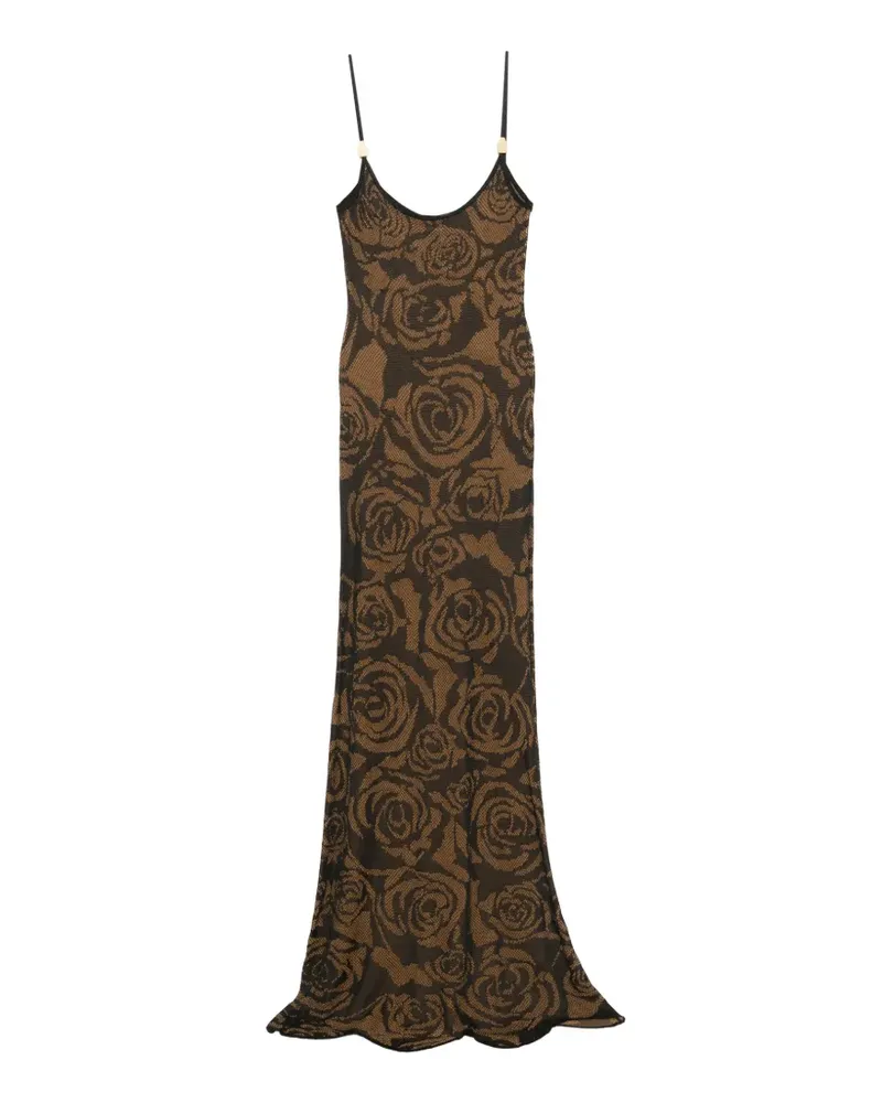 Just Cavalli Maxikleid mit Blumenriemen - Braun Braun