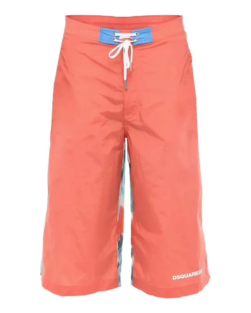 Dsquared2 tie-dye drawstring-fastening maxi swim shorts - Rosa Rosa