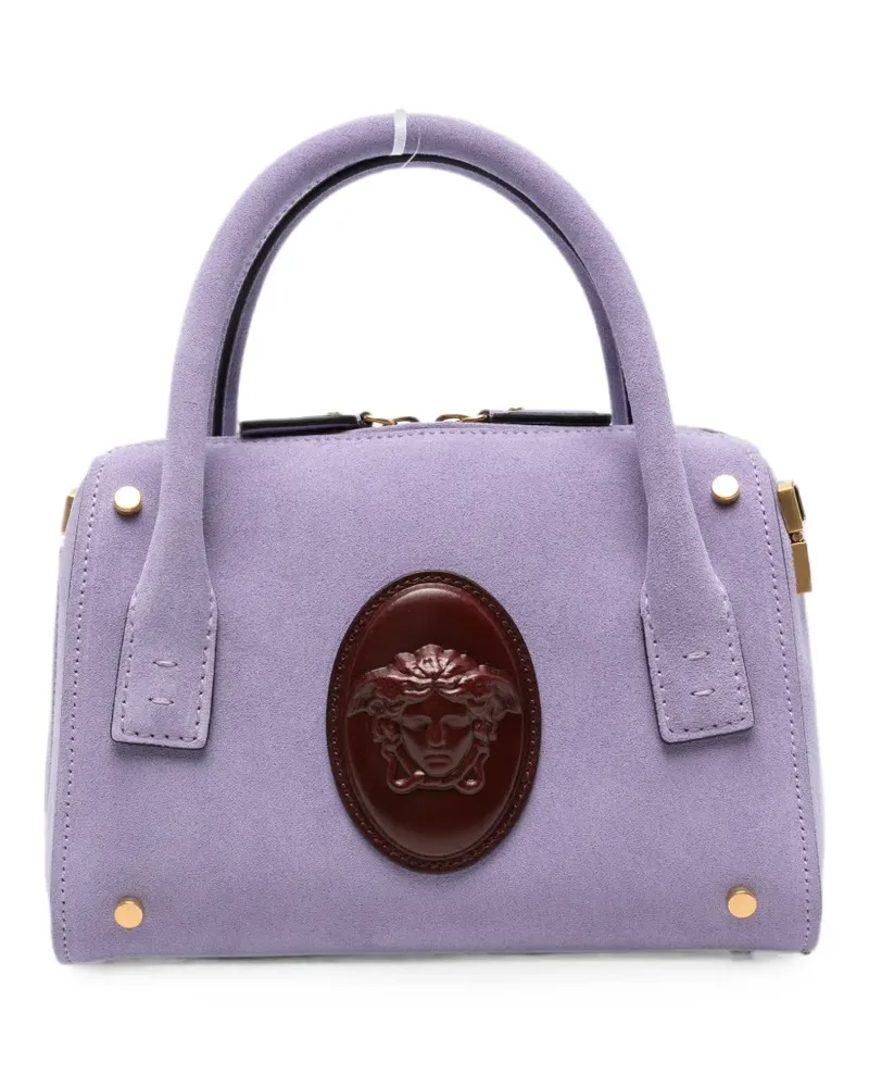 Versace Medusa-plaque suede tote bag - Violett Violett
