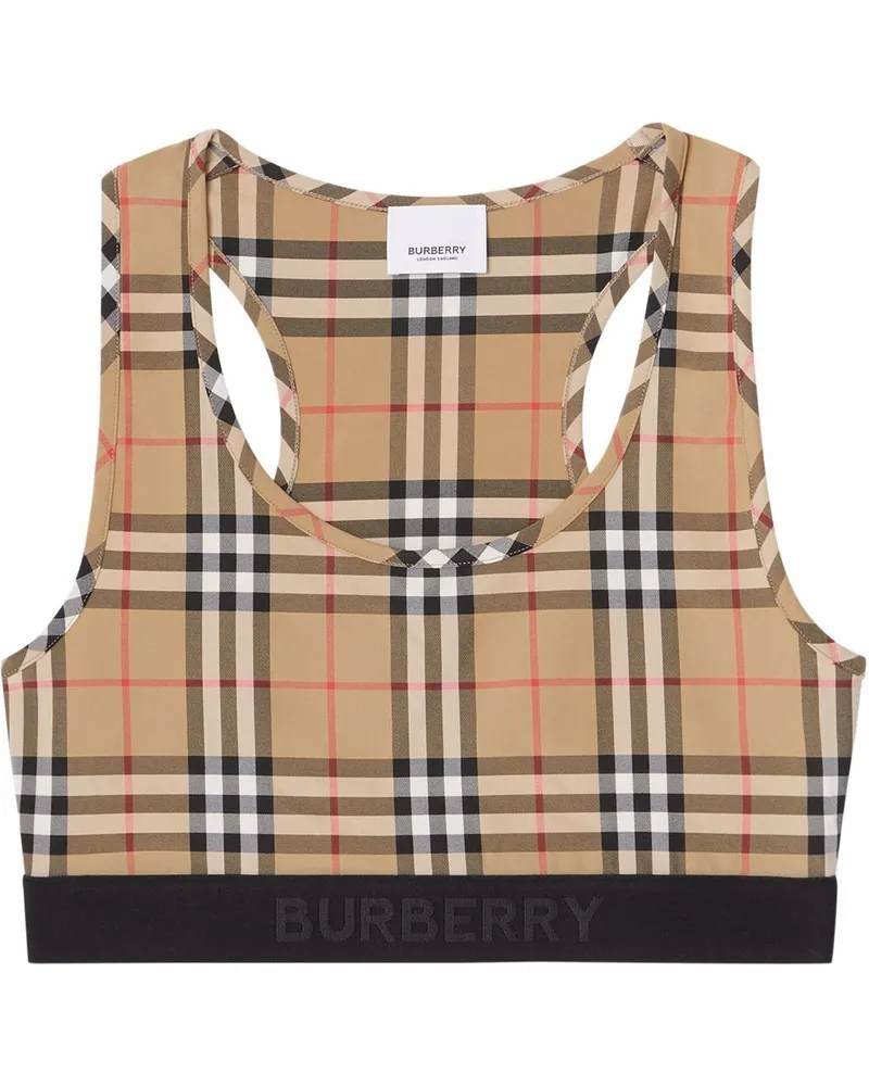 Burberry Sport-BH mit Vintage-Check - Nude Nude