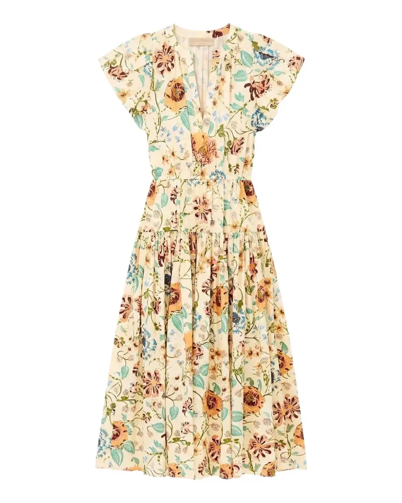 Ulla Johnson Marin Midikleid mit Blumenprint - Nude Nude