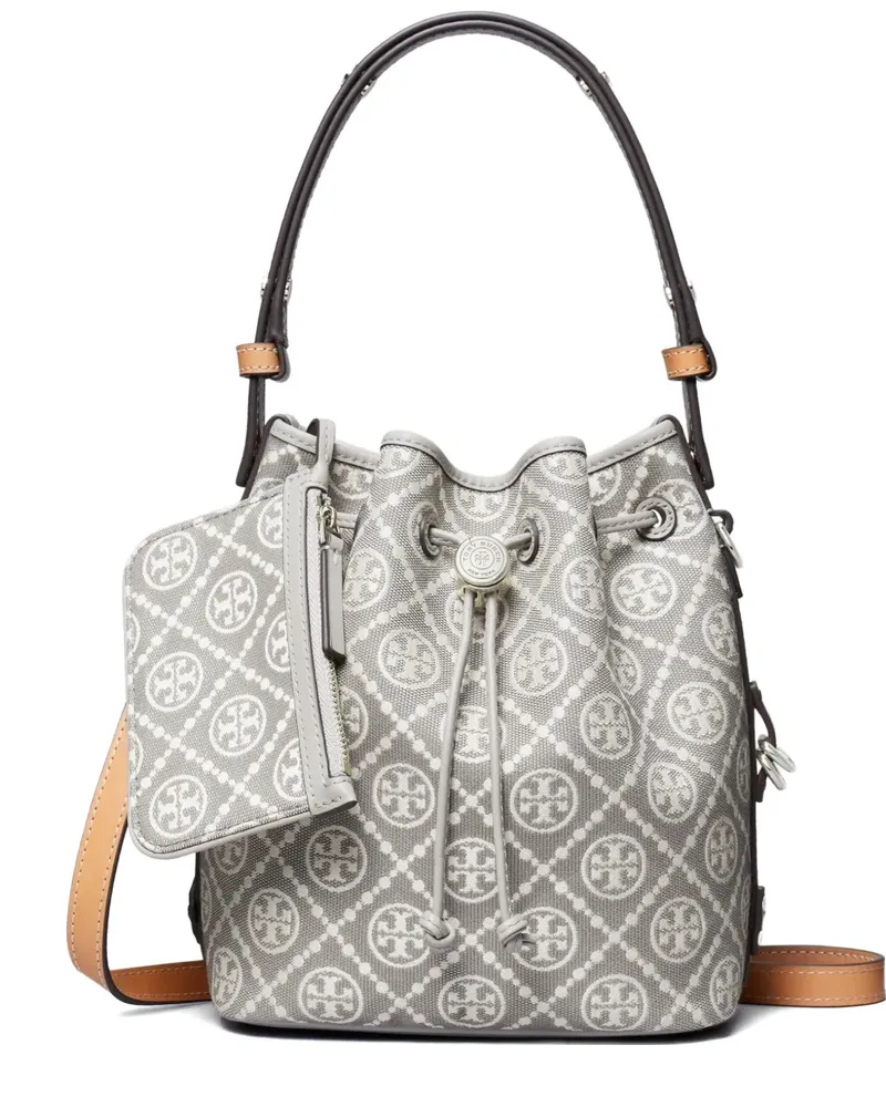 Tory Burch Beuteltasche mit Monogramm - Grau Grau