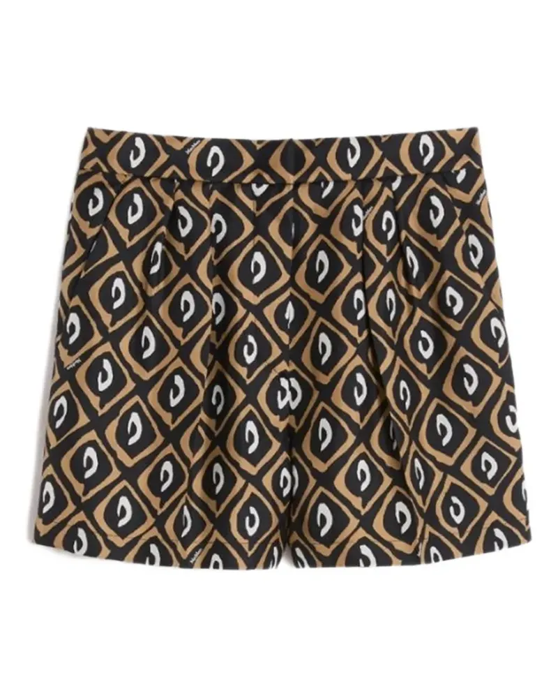 Max Mara Shorts mit geometrischem Print - Schwarz Schwarz