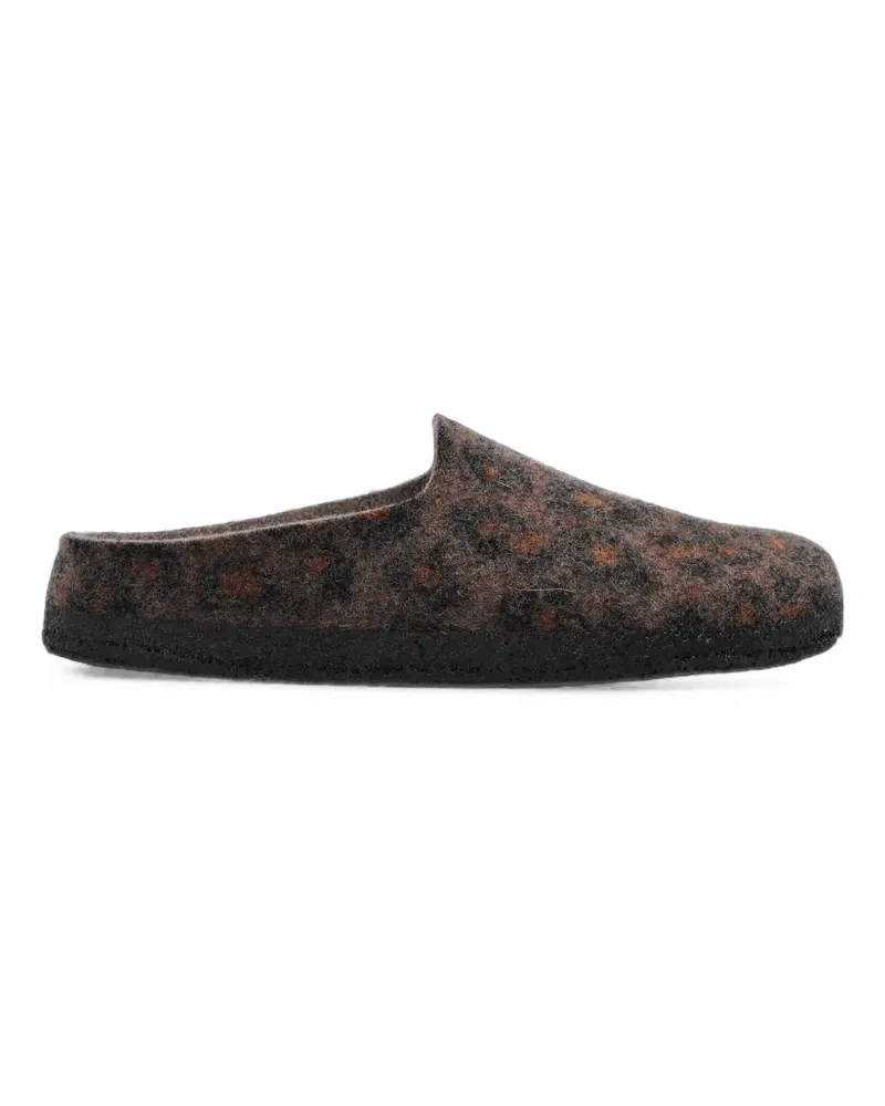 Birkenstock Amsterdam Wrapped Dip leopard-print mules - Braun Braun
