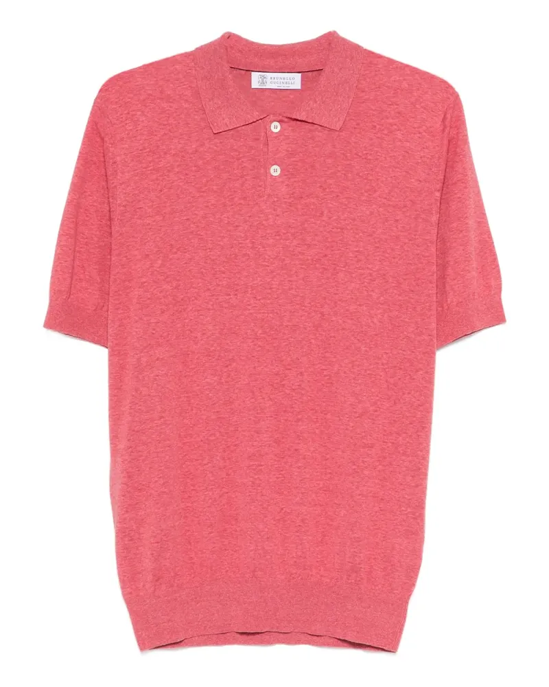 Brunello Cucinelli ribbed-hem polo shirt - Rot Rot