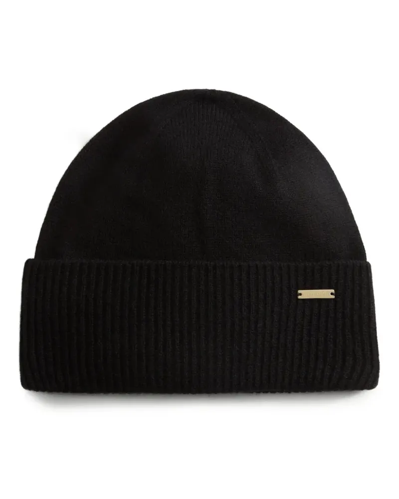 Woolrich Gerippte Kaschmirbeanie - Schwarz Schwarz