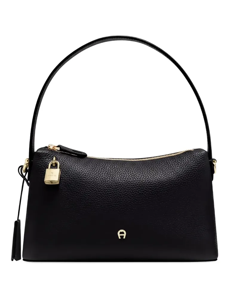 Aigner small Delia pebbled-leather tote bag - Schwarz Schwarz