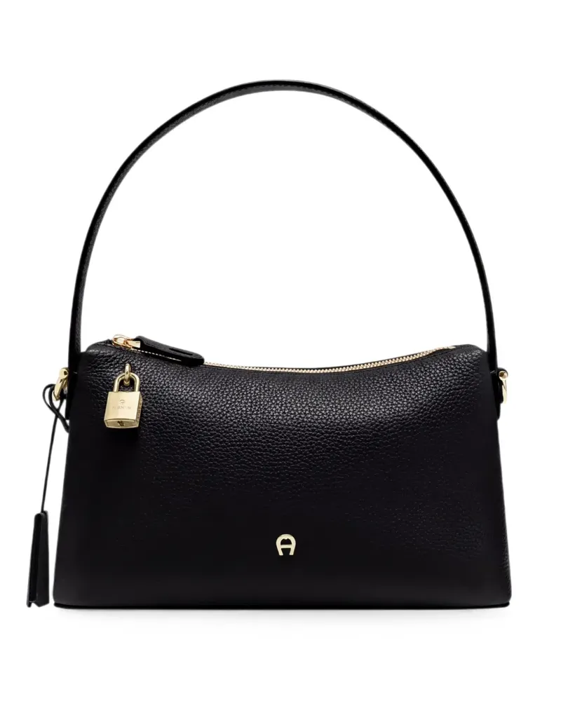 Aigner small Delia pebbled-leather tote bag - Schwarz Schwarz