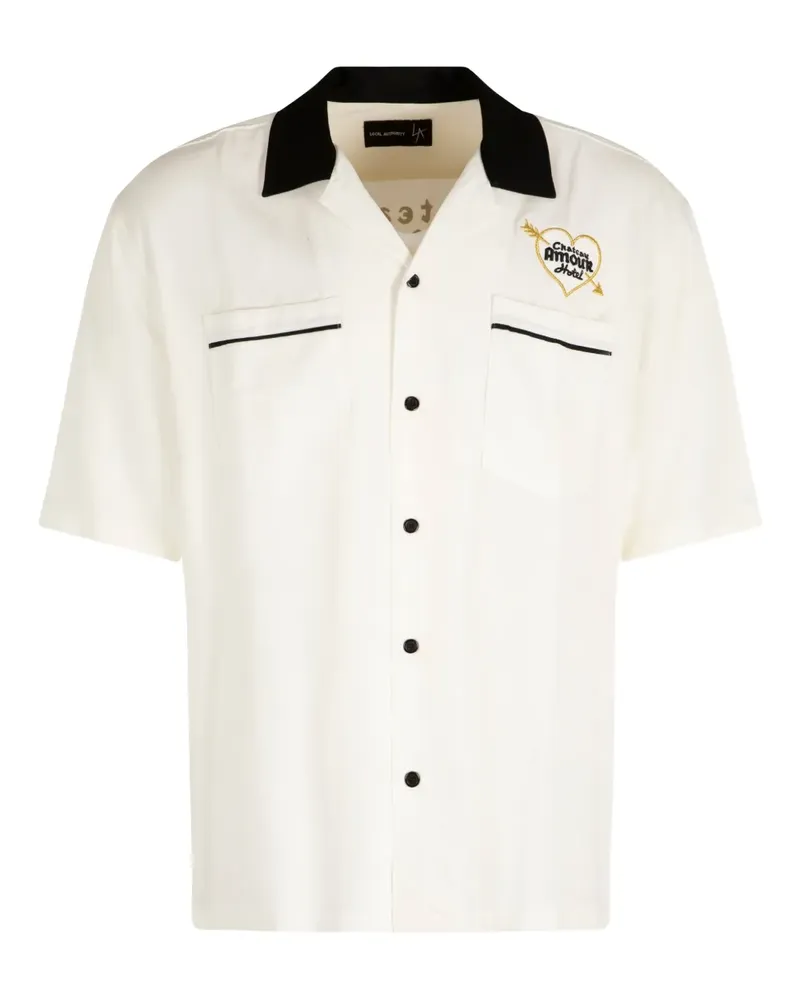 Local Authority graphic-print cotton shirt - Nude Nude