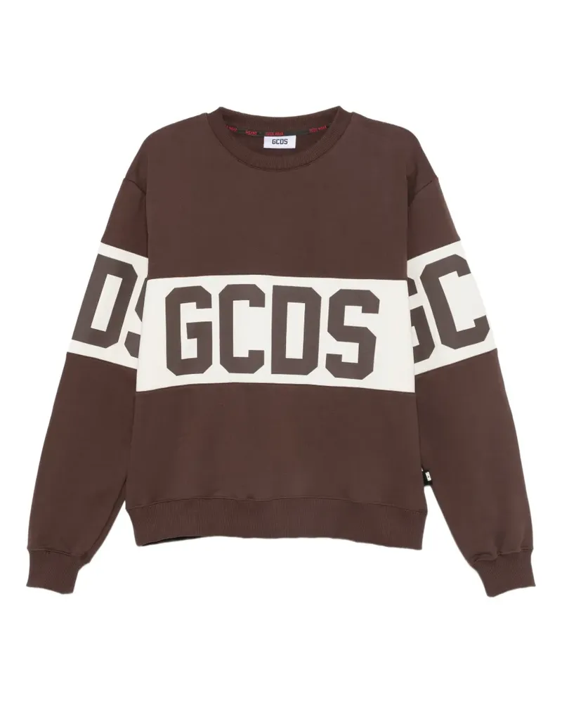 GCDS logo-intarsia crew-neck sweatshirt - Braun Braun