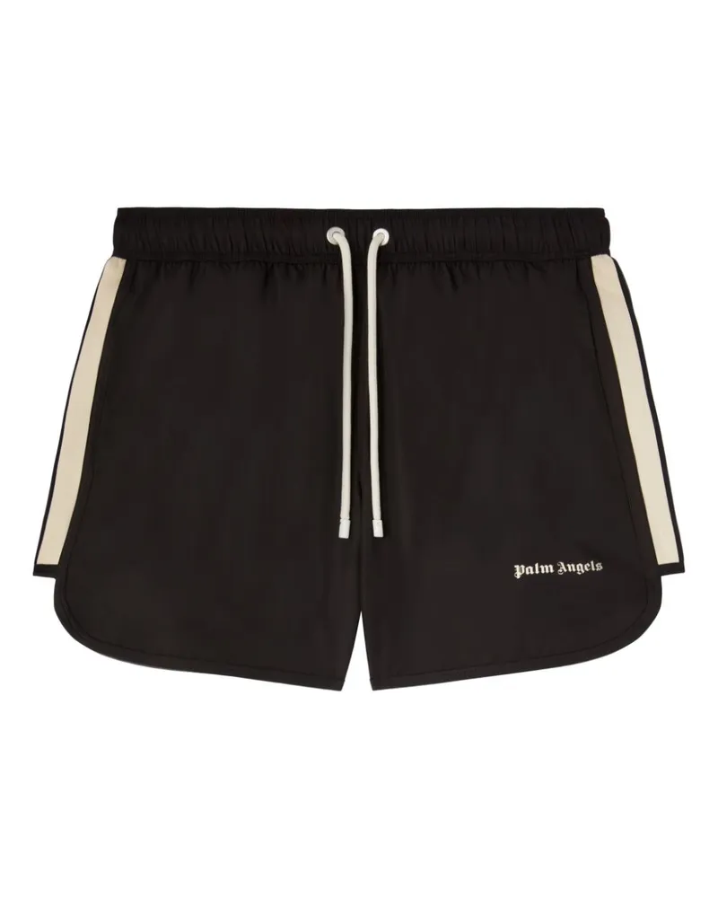 Palm Angels Badeshorts mit Logo - Schwarz Schwarz