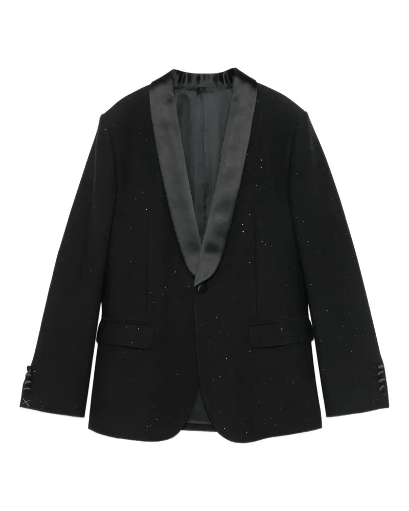 Santoni sequin-embellished shawl-lapel blazer - Schwarz Schwarz