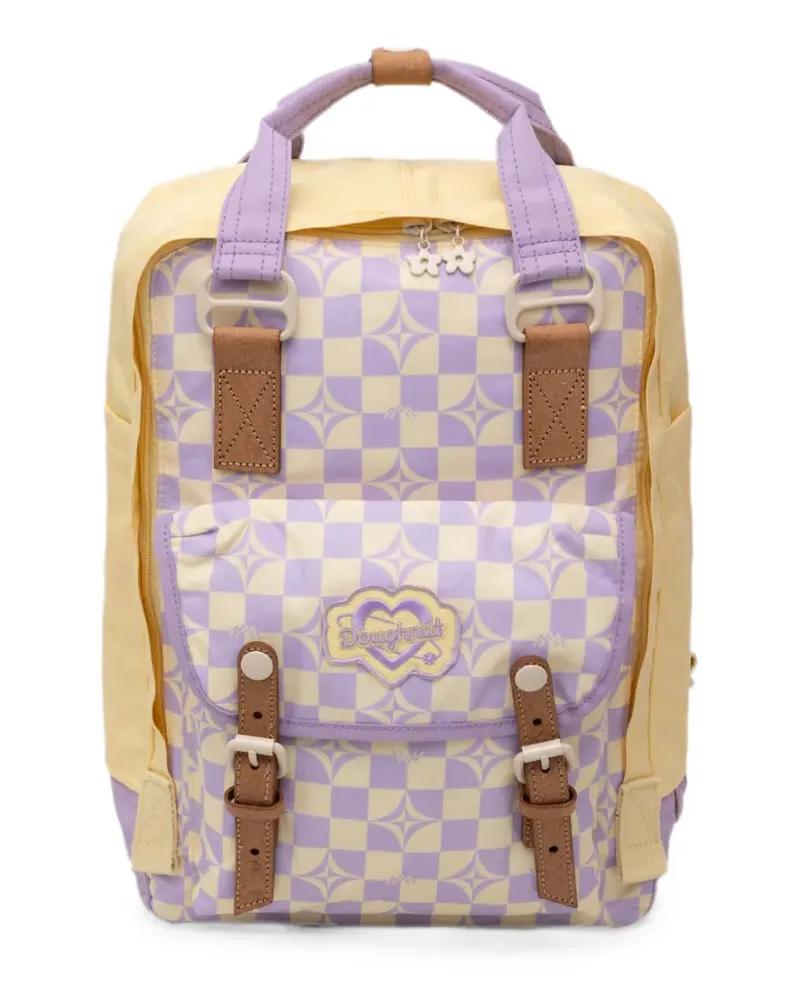 DOUGHNUT mini Macaroon Kaleido checked backpack - Gelb Gelb