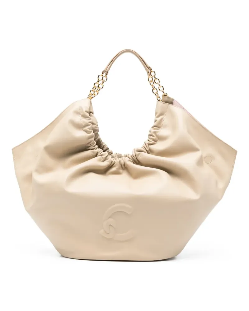 Coccinelle Schultertasche mit Kettenriemen - Nude Nude