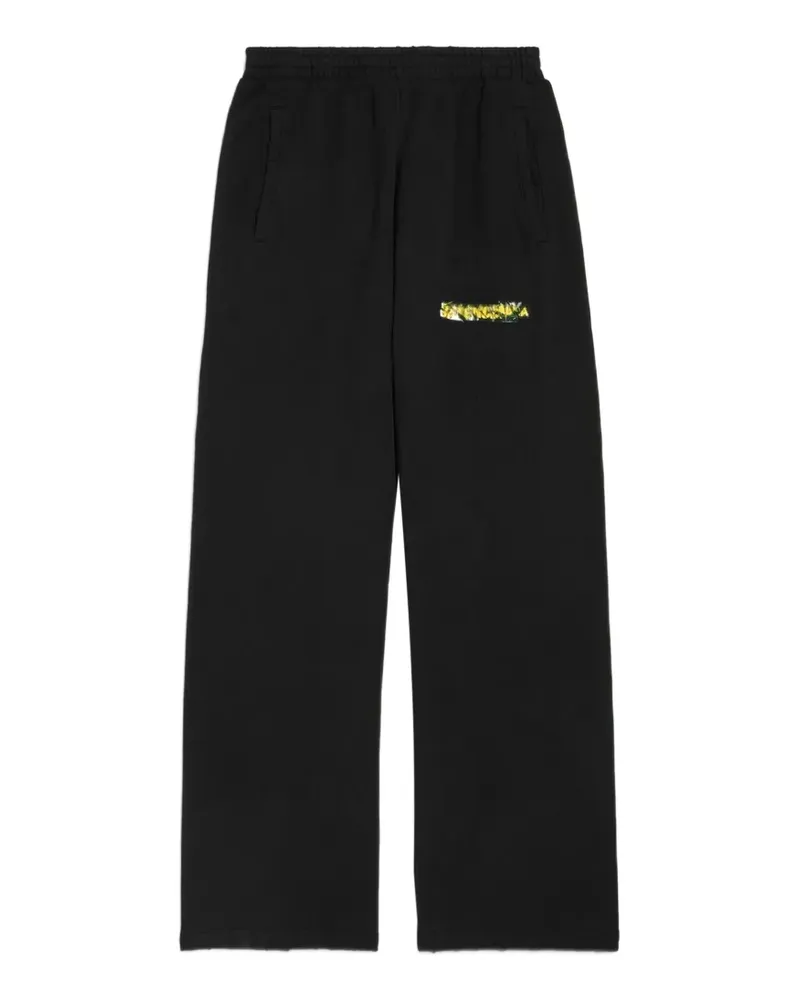 Balenciaga logo-print wide-leg track pants - Schwarz Schwarz