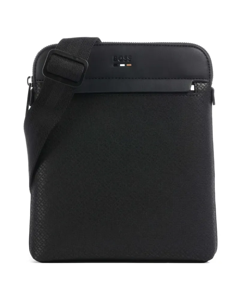 HUGO BOSS Kuriertasche mit Monogrammmuster - Schwarz Schwarz