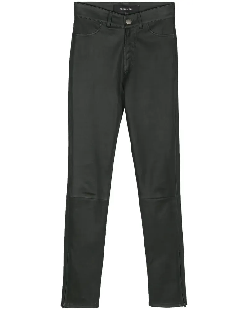 Federica Tosi Skinny-Lederhose - Grün Grün
