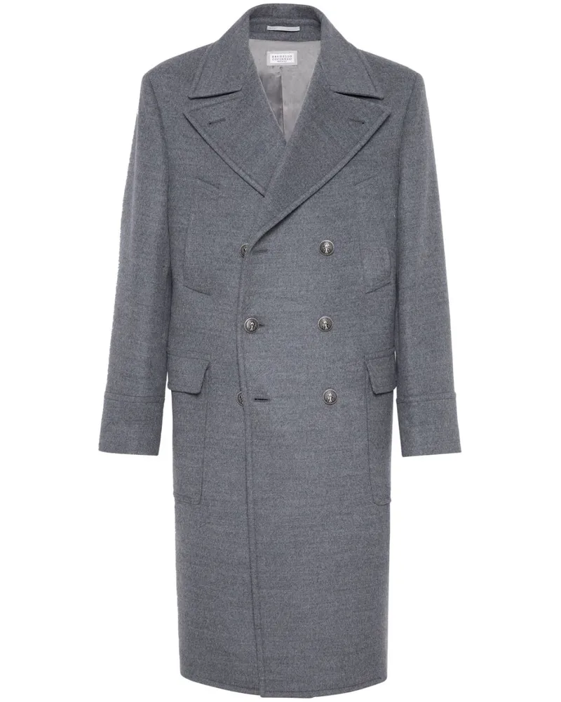 Brunello Cucinelli Doppelreihiger Mantel - Grau Grau