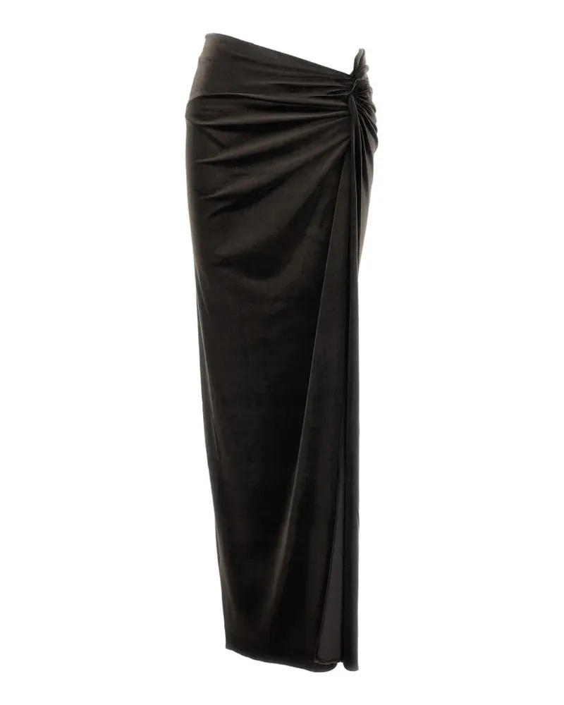 ANDAMANE Zohra twist-detail front-slit skirt - Braun Braun