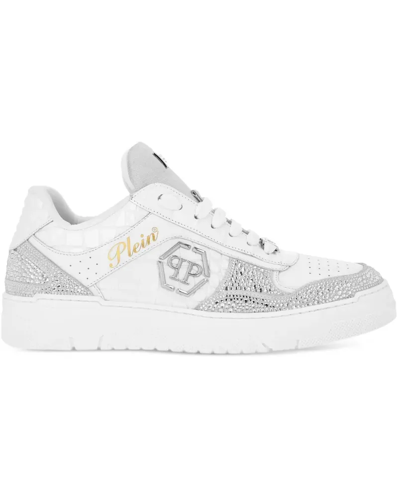 Philipp Plein Sneakers mit Kristallen - Weiß Weiß