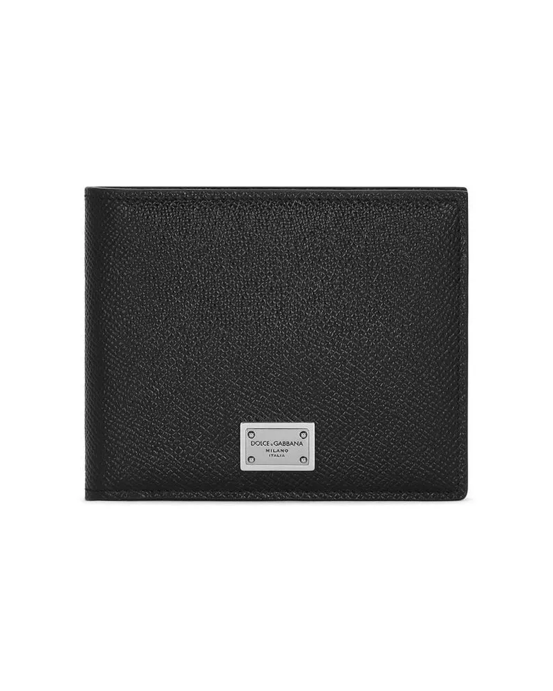 Dolce & Gabbana Portemonnaie mit Logo-Schild - Schwarz Schwarz