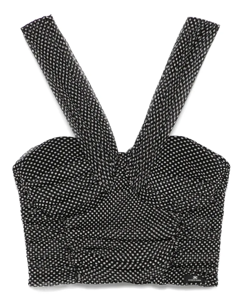 Elisabetta Franchi Top mit Polka Dots - Schwarz Schwarz