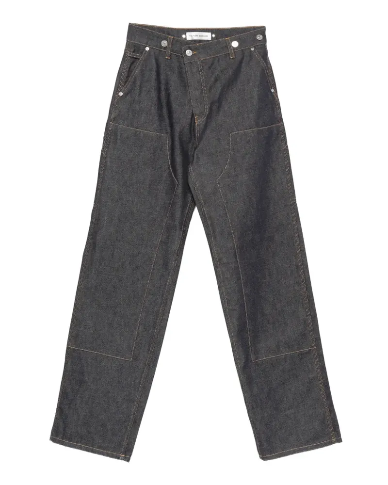 Victoria Beckham logo-patch jeans - Blau Blau