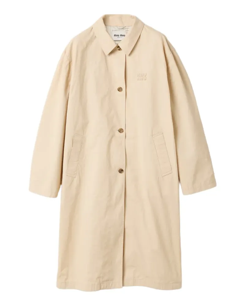 Miu Miu old gabardine single-breasted trench coat - Nude Nude