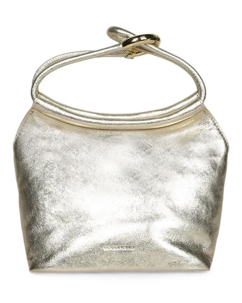 Coccinelle Finn metallic-effect knot tote bag - Gold Gold