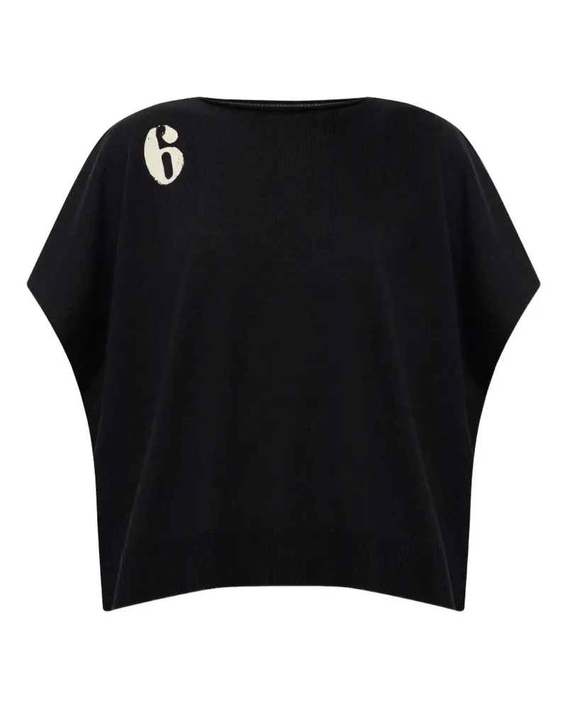 Maison Margiela Oversized-Oberteil mit Logo-Print - Schwarz Schwarz