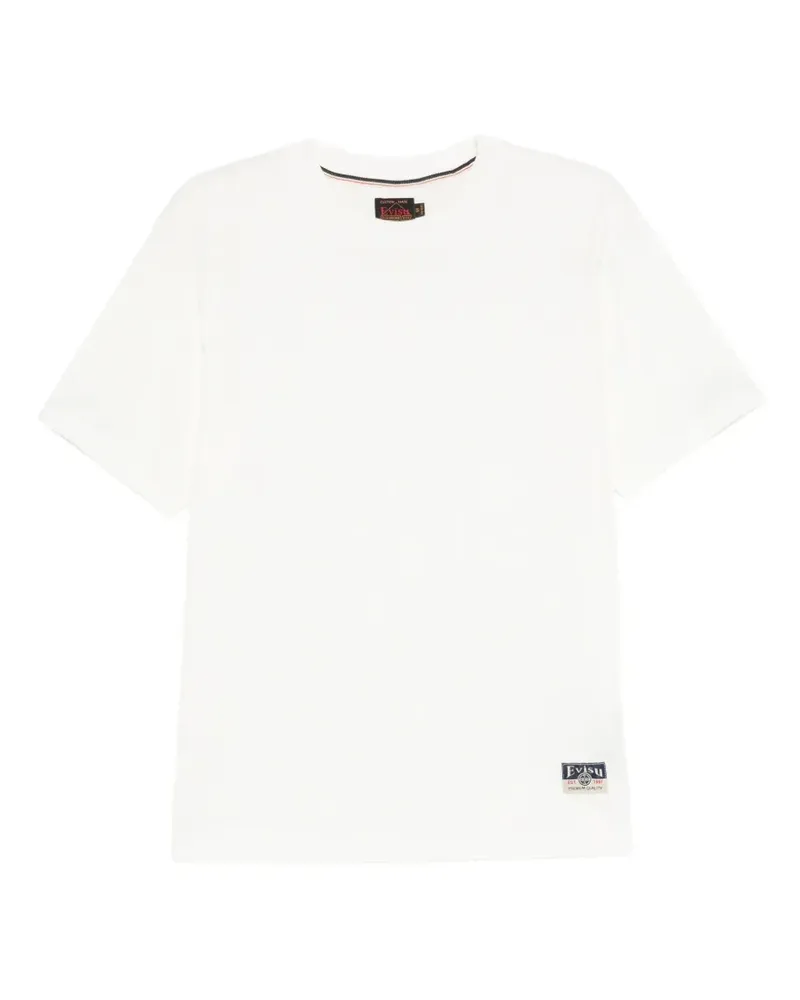Evisu T-Shirt mit Logo-Patch - Weiß Weiß