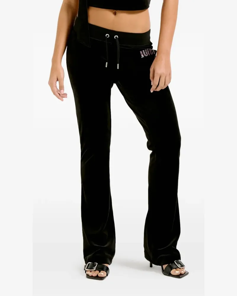 Juicy Couture Diamanté Impact Jogginghose aus Velours - Schwarz Schwarz