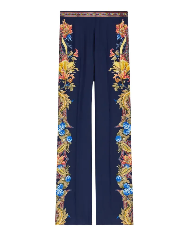 Etro floral-print palazzo pants - Blau Blau