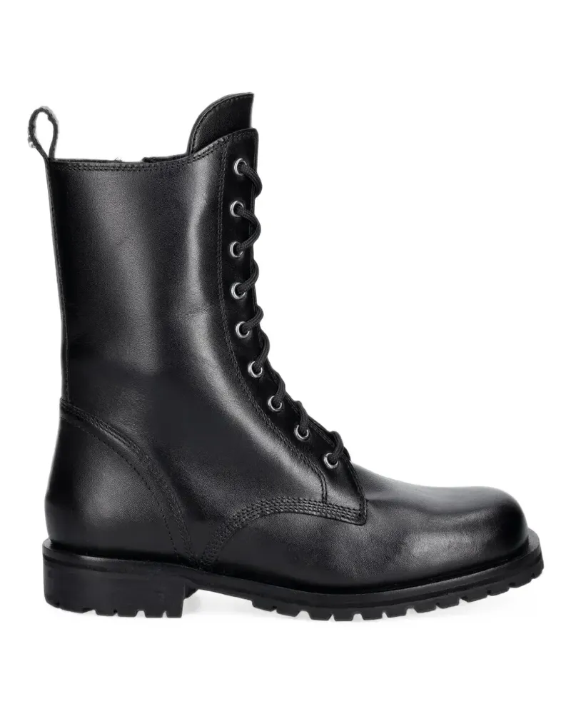 Patrizia Pepe lace-up leather boots - Schwarz Schwarz