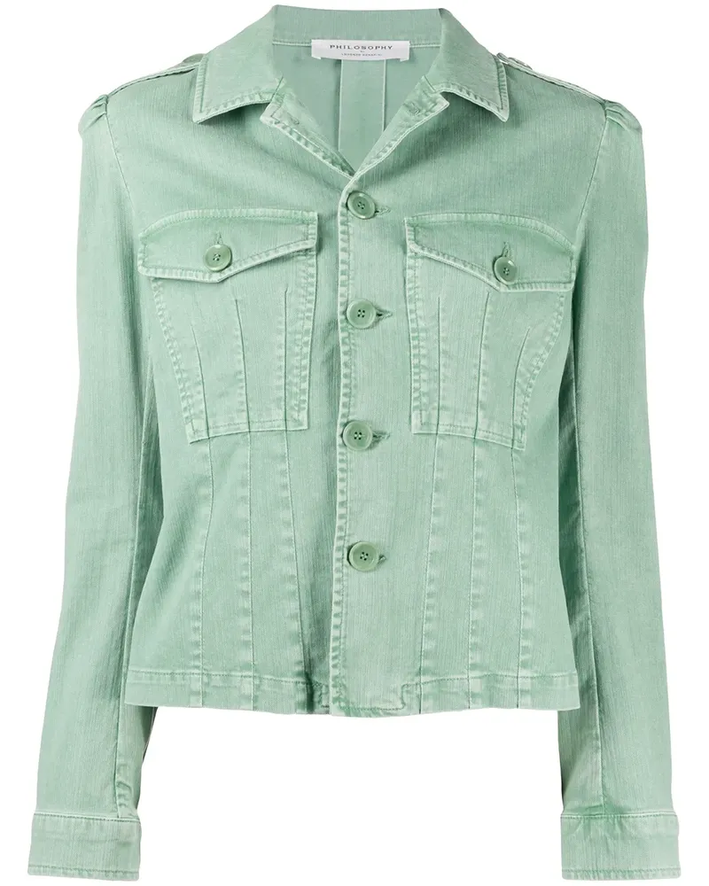 Philosophy Di Lorenzo Serafini Schmale Jeansjacke - Grün Grün