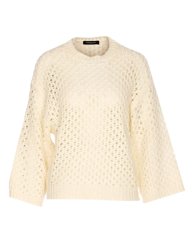 Fabiana Filippi sequin-detail crew-neck sweater - Weiß Weiß