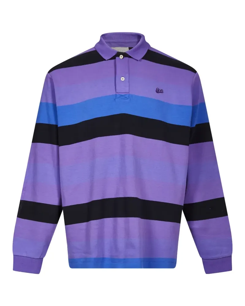 ERL striped quilted-elbow polo shirt - Violett Violett