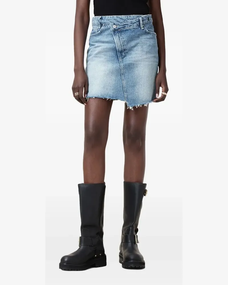AllSaints Asymmetrischer Jeans-Minirock - Blau Blau